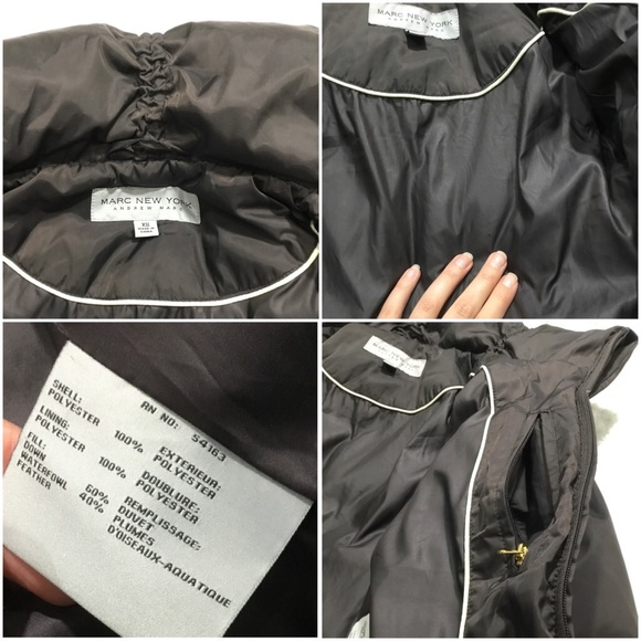 ANDREW MARC Brown Puffer Down Jacket Belted Sz XS - Picture 7 of 8